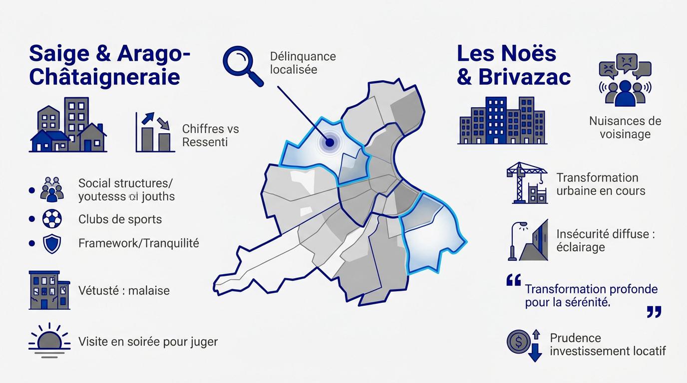 Analyse des enjeux de sécurité et d'urbanisme dans les quartiers de Pessac