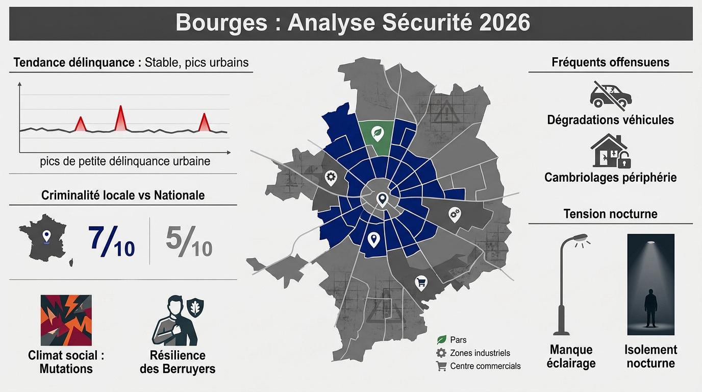 Analyse de la sécurité et des quartiers à Bourges en 2026