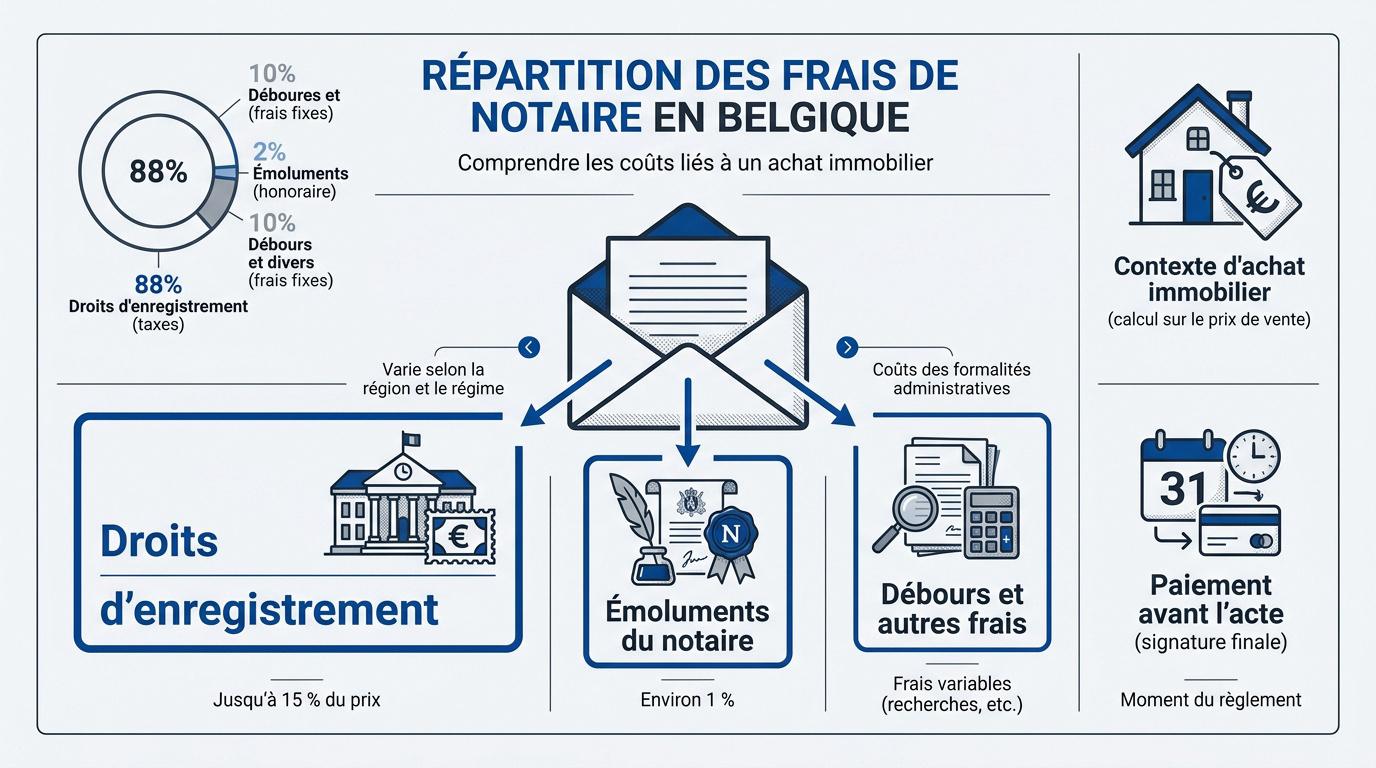 Répartition des frais de notaire en Belgique