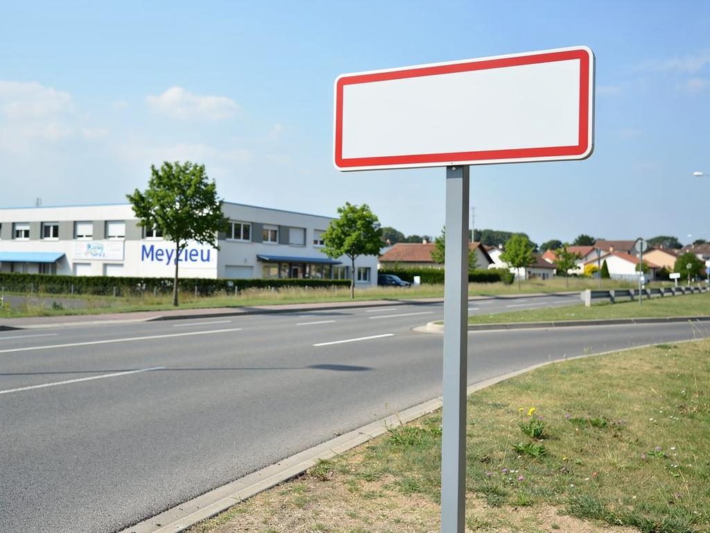 Panneau de signalisation entrée de Meyzieu