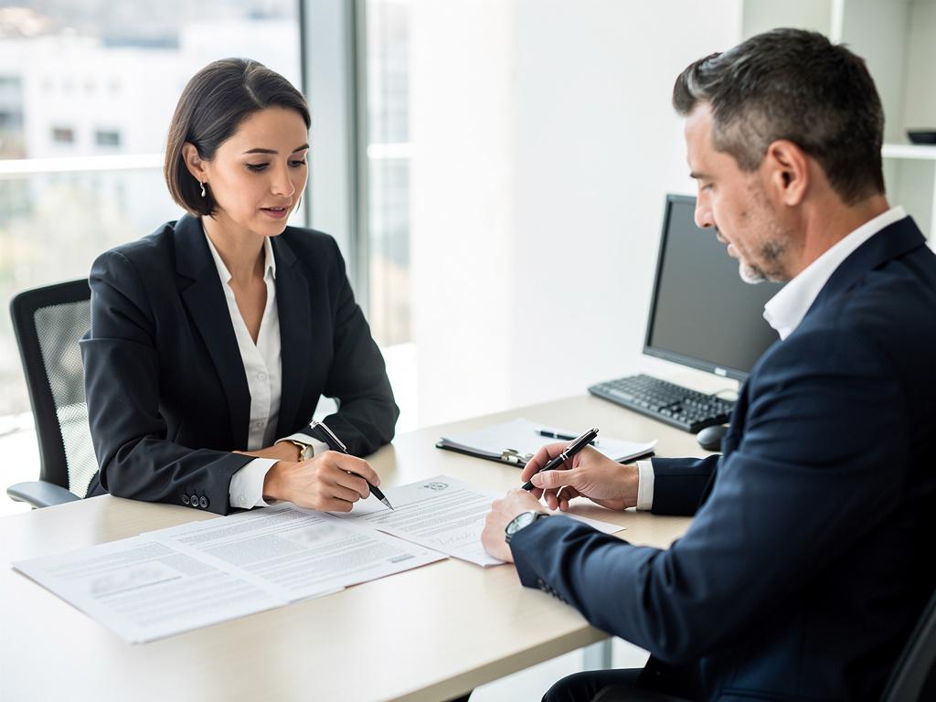Propriétaire consultant un acte notarié de servitude