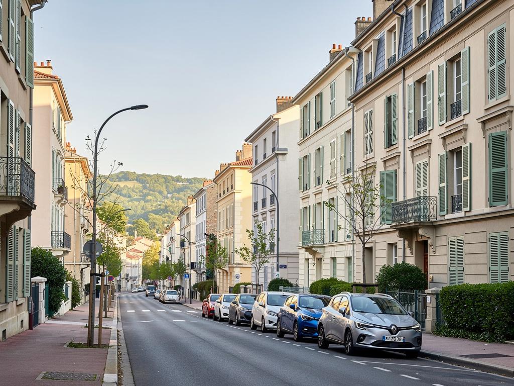 Rue résidentielle du quartier Fauriel à Saint-Étienne