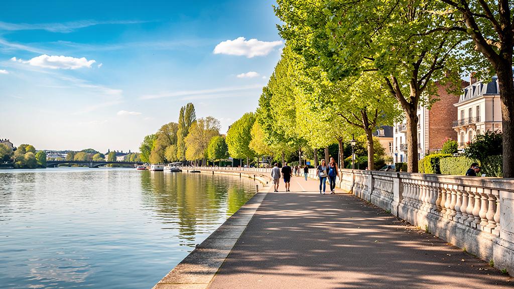 Promenade sur les bords de la Marne à Nogent