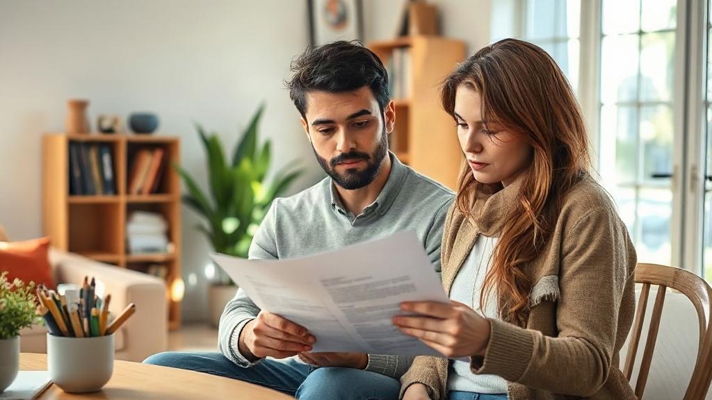 Propriétaire et locataire examinant un contrat de bail