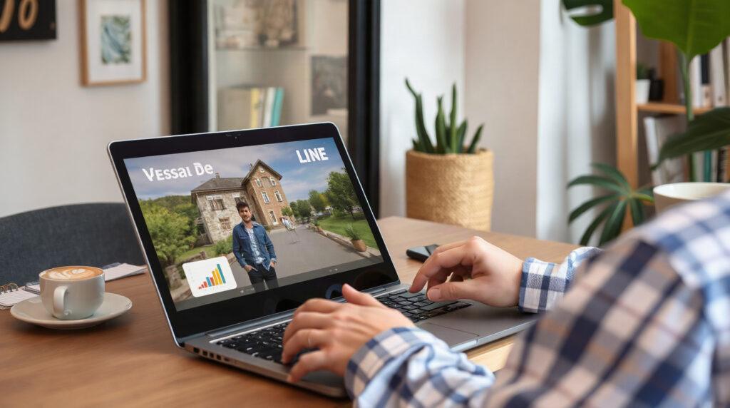 Recherche de location en ligne sur un ordinateur portable
